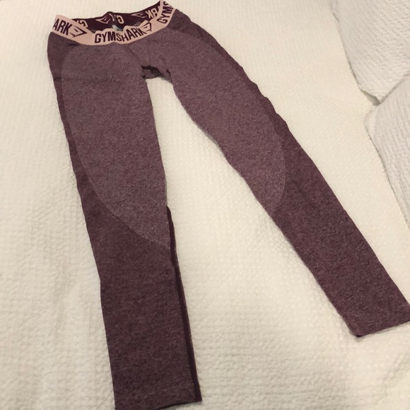 Gymshark Flex Leggings - Dark Ruby Marl/Blush Nude - Picture 3 of 5